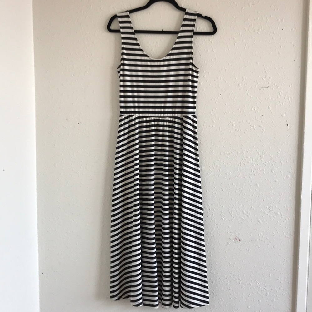 Black and White Striped Maxi Dress